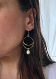 Moonstone Crescent Earrings