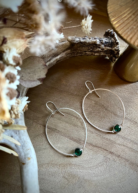Sterling Silver Hammered Hoops