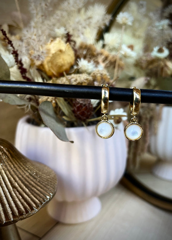 White Pearl Hoops