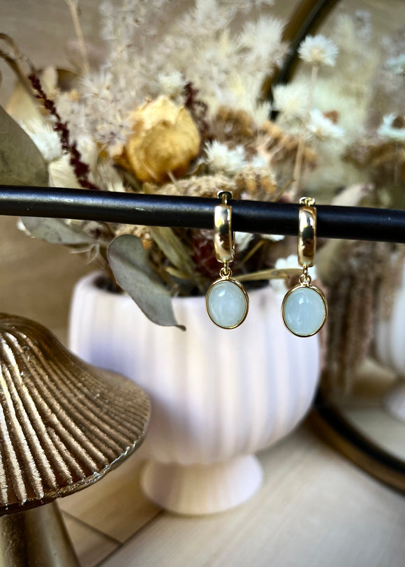 Blue Jade Hoops