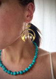 Beaded Crescent Earrings