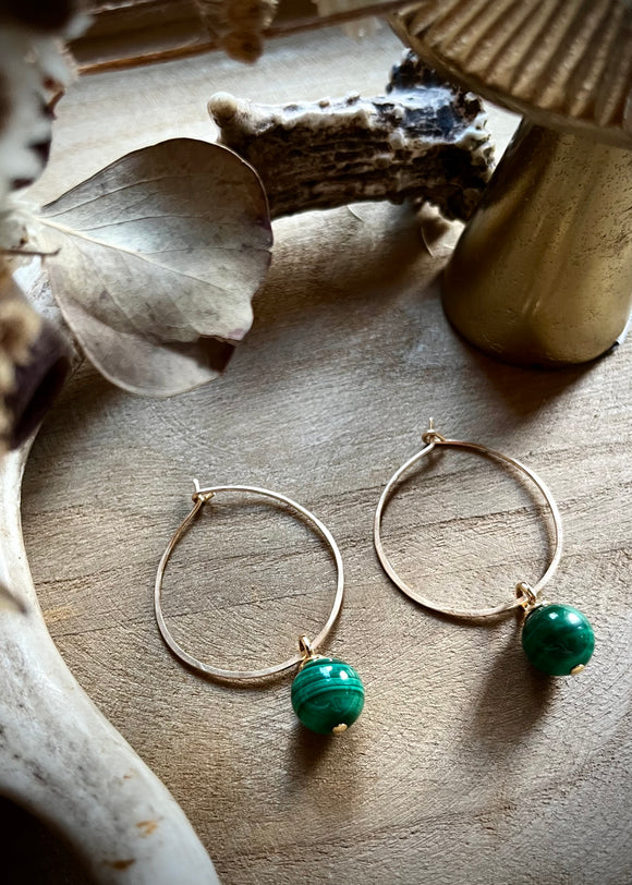 Gold Filled Gemstone Hoops