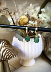 Aventurine Hoops