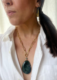 Moss Agate Statement Pendant