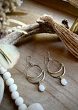 Moonstone Crescent Earrings