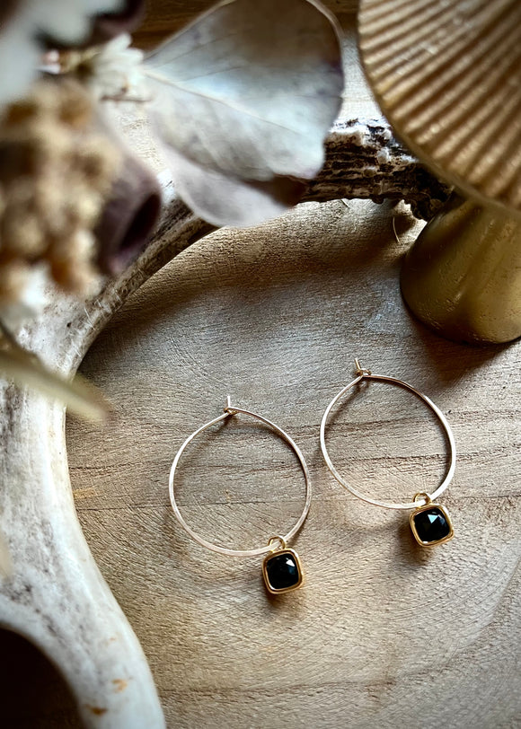 Gold Filled Gemstone Hoops