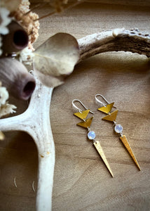 Brass Triangle Earrings