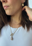 Paperclip Chain Rose Quartz Necklace