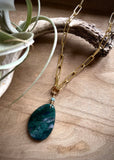 Moss Agate Statement Pendant