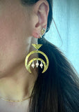Beaded Crescent Earrings