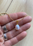 White Pearl Drop Necklace