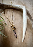 Snowflake Obsidian/Onyx Paperclip Necklace