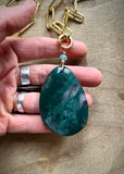Moss Agate Statement Pendant