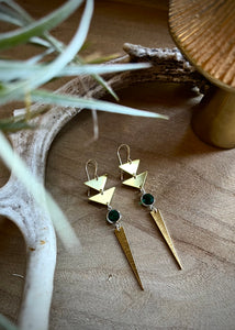 Brass Triangle Earrings