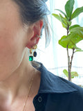 Green Stone Hoops