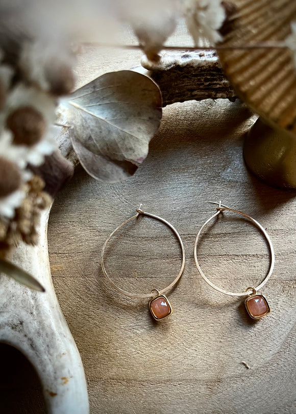 Gold Filled Gemstone Hoops