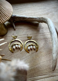 Beaded Crescent Earrings