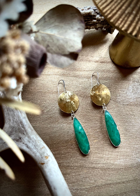 Teardrop Chrysoprase Earrings