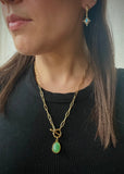 Paperclip Chain Aventurine Necklace