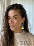 Brass and Stainless Full Moon Earrings